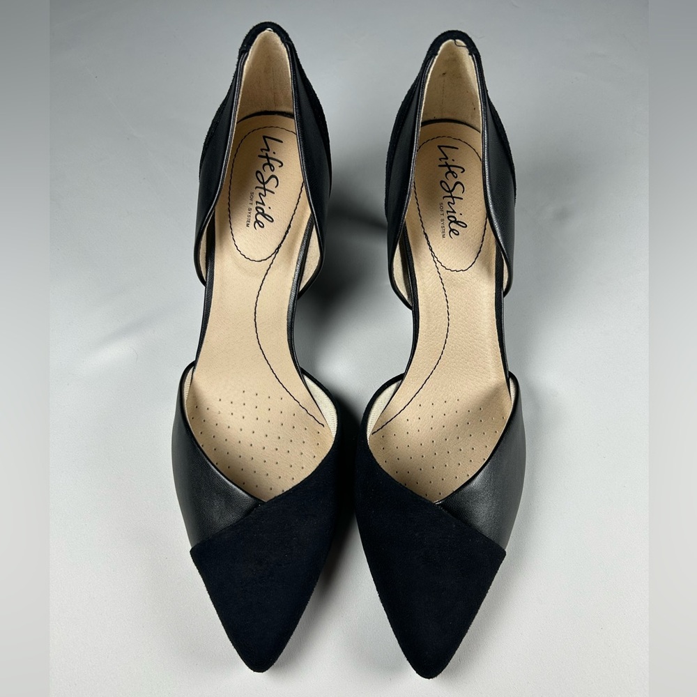 Life Stride Women's Black Pointed Toe Heels, Size 9